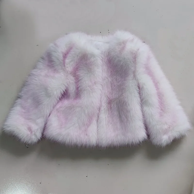 

Children's Dyed Imitation Fox Fur Coat Girls Short Long-sleeved New Spring Autumn and Winter Fur Coat fashion