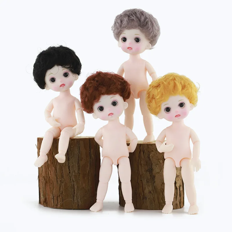 

Meijie Pig Short Hair Boy Bjd Doll 16cm 13 Movable Joint Baby Naked Body Dress Up Dolls for Girls Kids Toys Diy House Gift 1/12