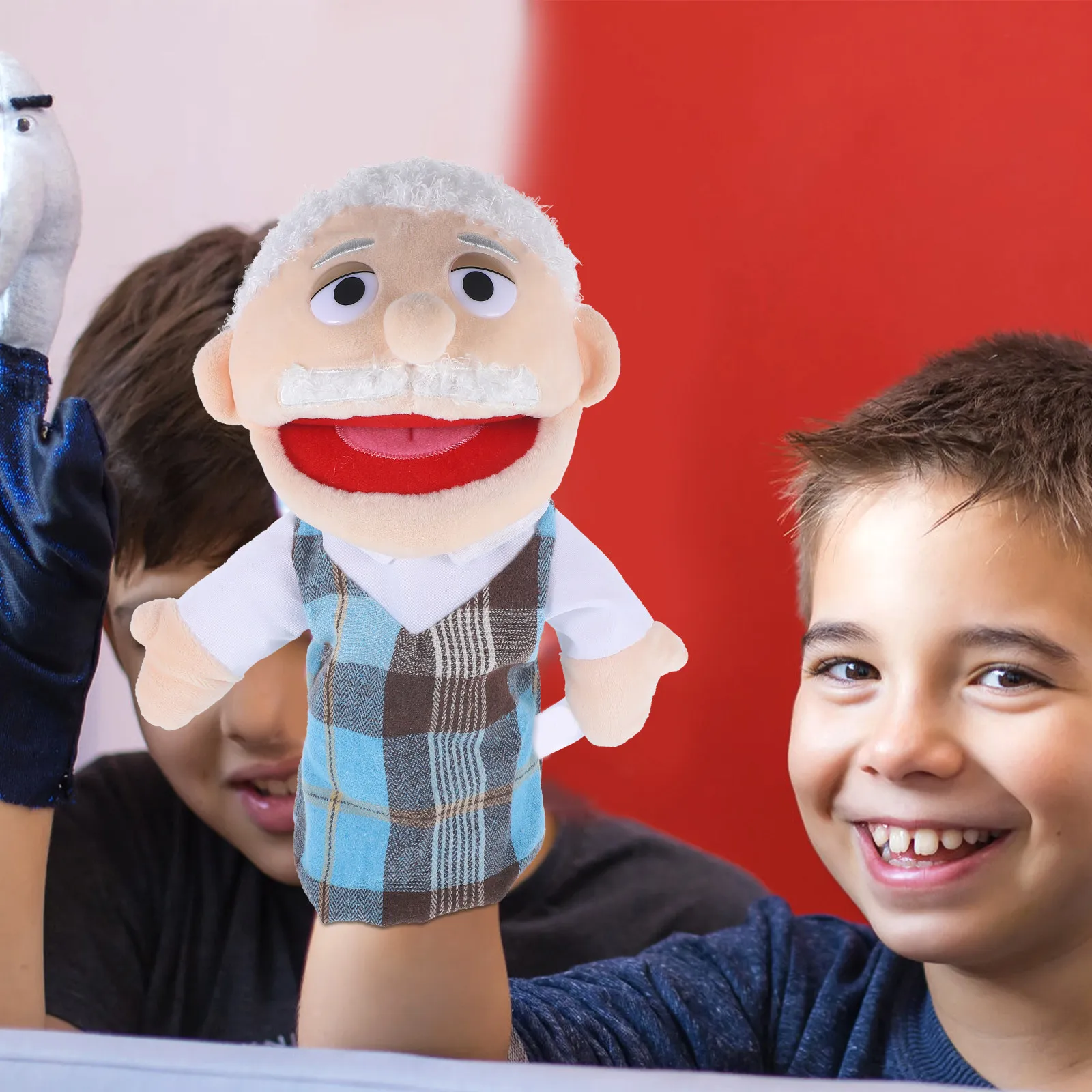2Pcs Hand Puppet Lifelike Figure Decorative Hand Puppet for Storytelling Stress Relief Kids Adults Decorative Figure Toy
