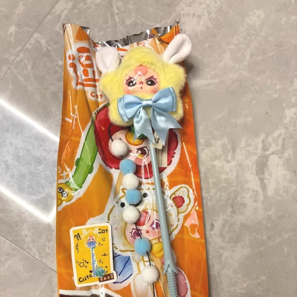 Bebê três gatos provocando vara série caixa cega de pelúcia na moda portátil aleatório bonito caixa misteriosa gato brinquedo para animais de estimação presente surpresa