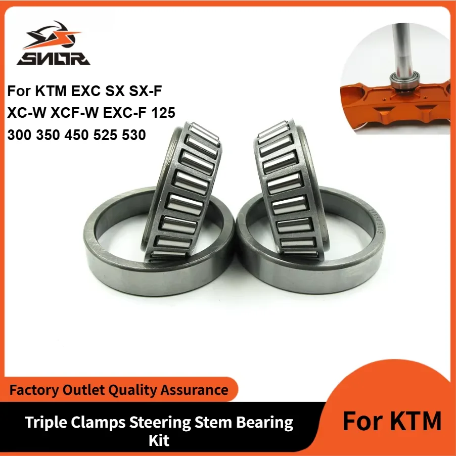 SNOR Motorcycle Triple Clamps Steering Stem Bearing Kit For KTM EXC SX SX-F XC-W XCF-W EXC-F 125 300 350 450 525 530 1 Pair