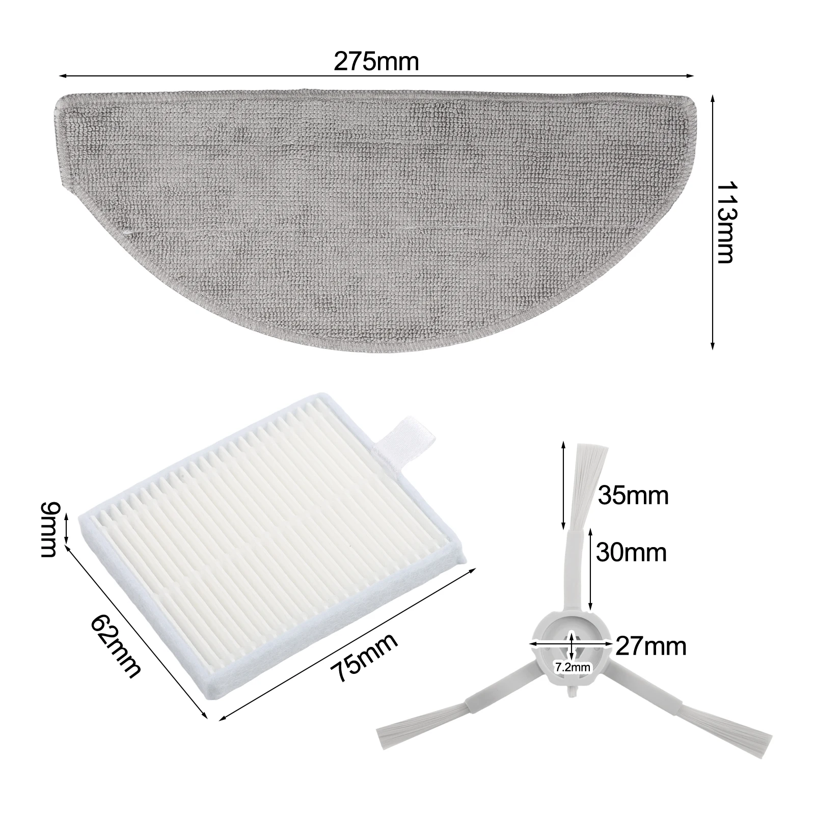 Cleaning Accessory Set Mop Parts Home for Cleaning Supplies Filter Mop Cloth Kit Filters Dust Removal Tools Cleaning