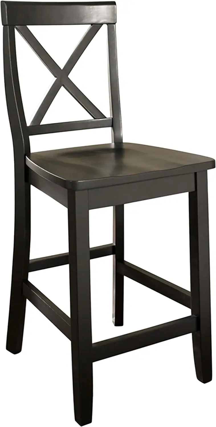 

Crosley Furniture X-Back Bar Stool (Set of 2), 24-inch, Black