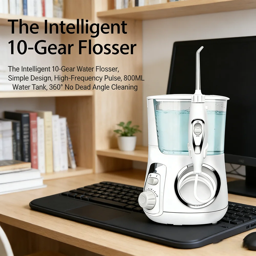 

Электрический ирригатор для полости рта, 10 режимов, 5 насадок, водный флоссер для глубокой чистки зубов и улучшения здоровья полости рта