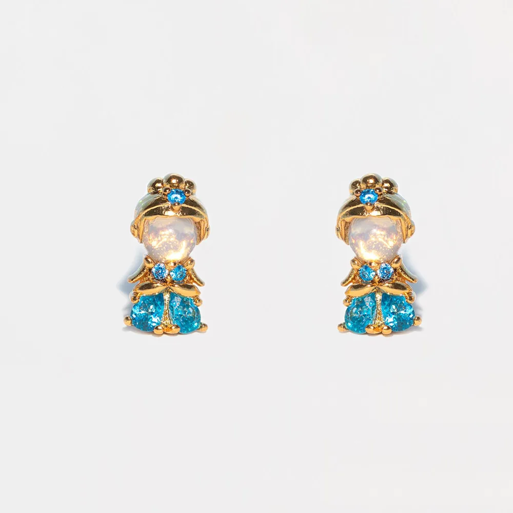 1Pair Sweet Trendy Zircon Stud Earrings For Women Girls Fovely Earrings Fashion Jewelry Gift