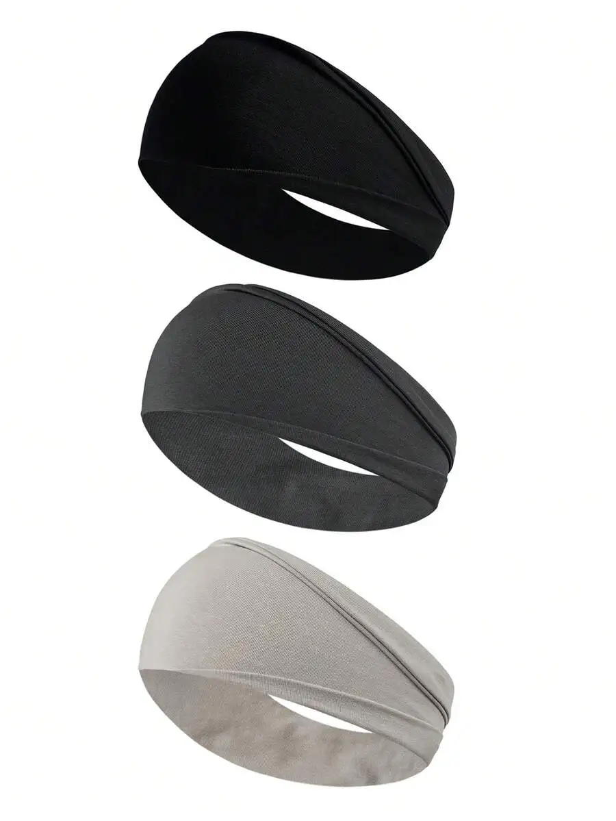 

3pcs Women Wide Elastic Knotted Headbands Non-Slip Absorbent Sports Yoga Hair Accessories