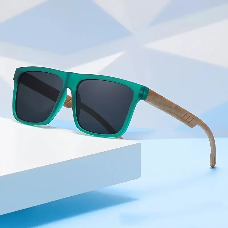 1 Piece of Multi-color Walnut Glasses Ultra Lightweight PC Frame with AC Lenses Men's and Women's Fashionable Glasses