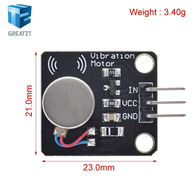 GREATZT 5V Vibrating Vibration Motor Module High and Low Level Vibration Mini Motor Module for Arduino