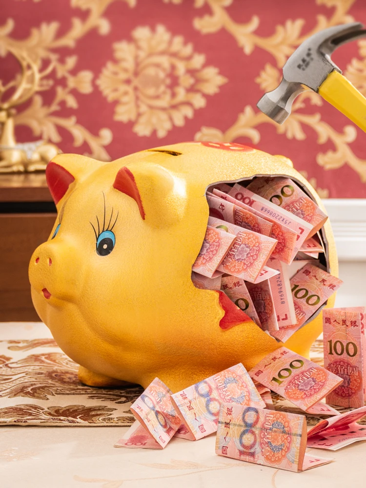 

Pig Piggy Bank Saving Secret Large Living Room Ceramic Hidden Safe Coin Money Box Paper Money Tirelire Enfant Home Decor 50