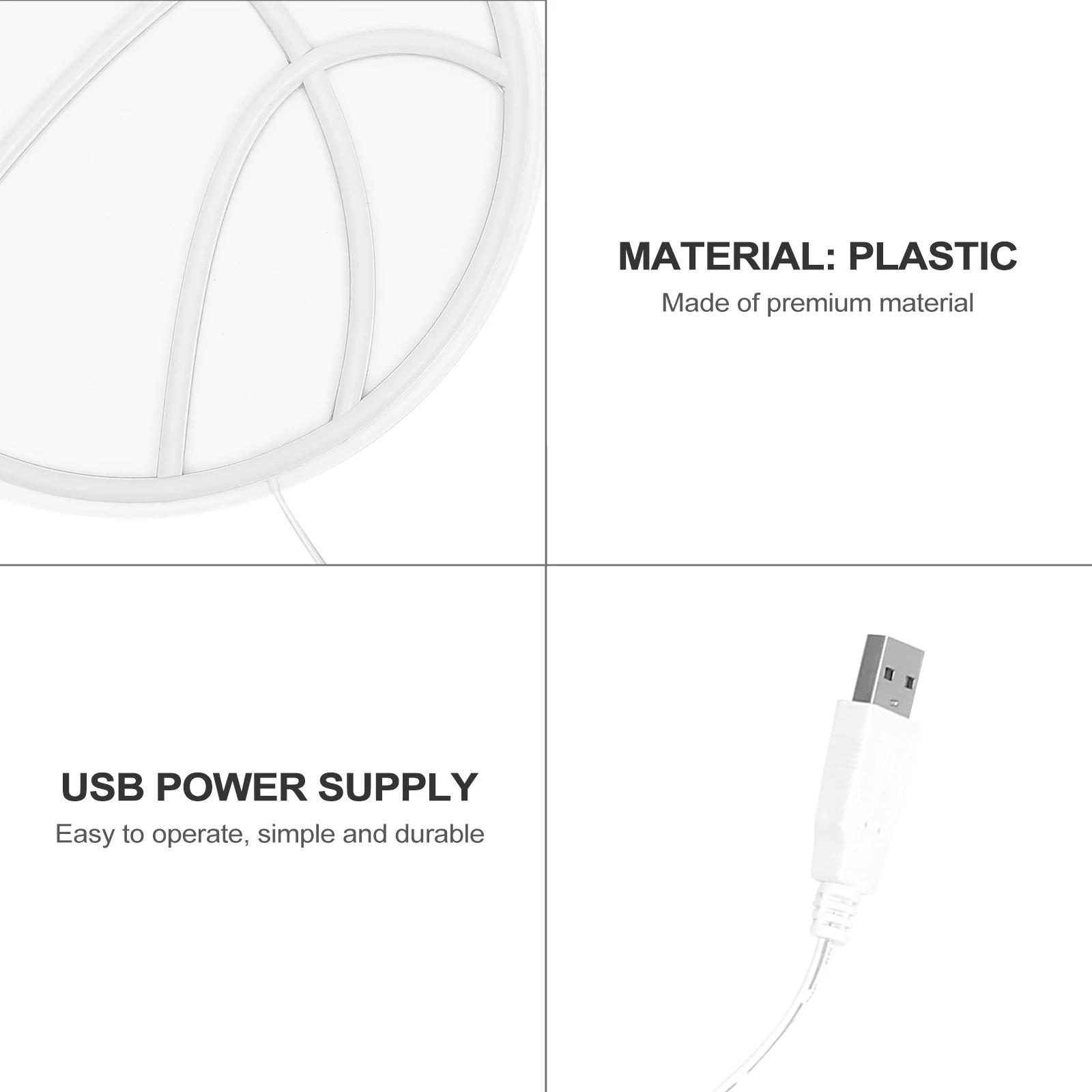 

Basketball Modeling Lamp PVC LED Light Strip USB Powered Decorative Neon Sign Bedroom Living Room Study Office Wall Table Party