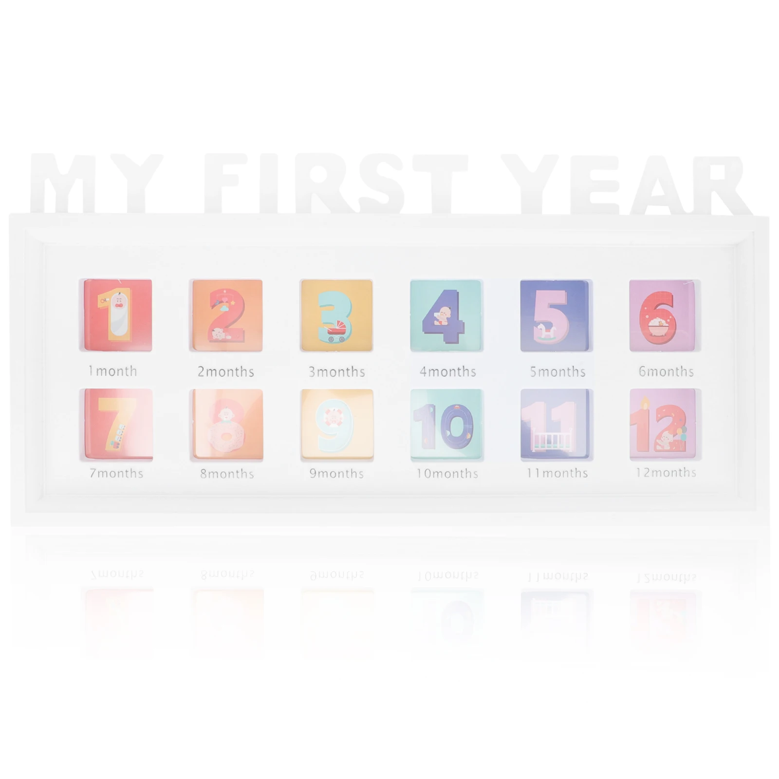 

Children Growth Photo Baby Clip Picture Frame for 12 Months First Year Baby Shower Gift Decor Plastic PVC