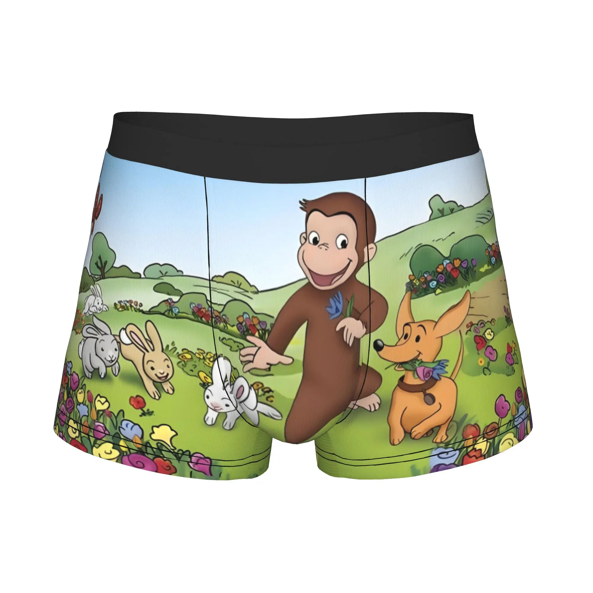 C-Curious G-Georges Monkey Underwear Male Print Adventure TV Boxer Shorts Panties Briefs Breathable Underpants