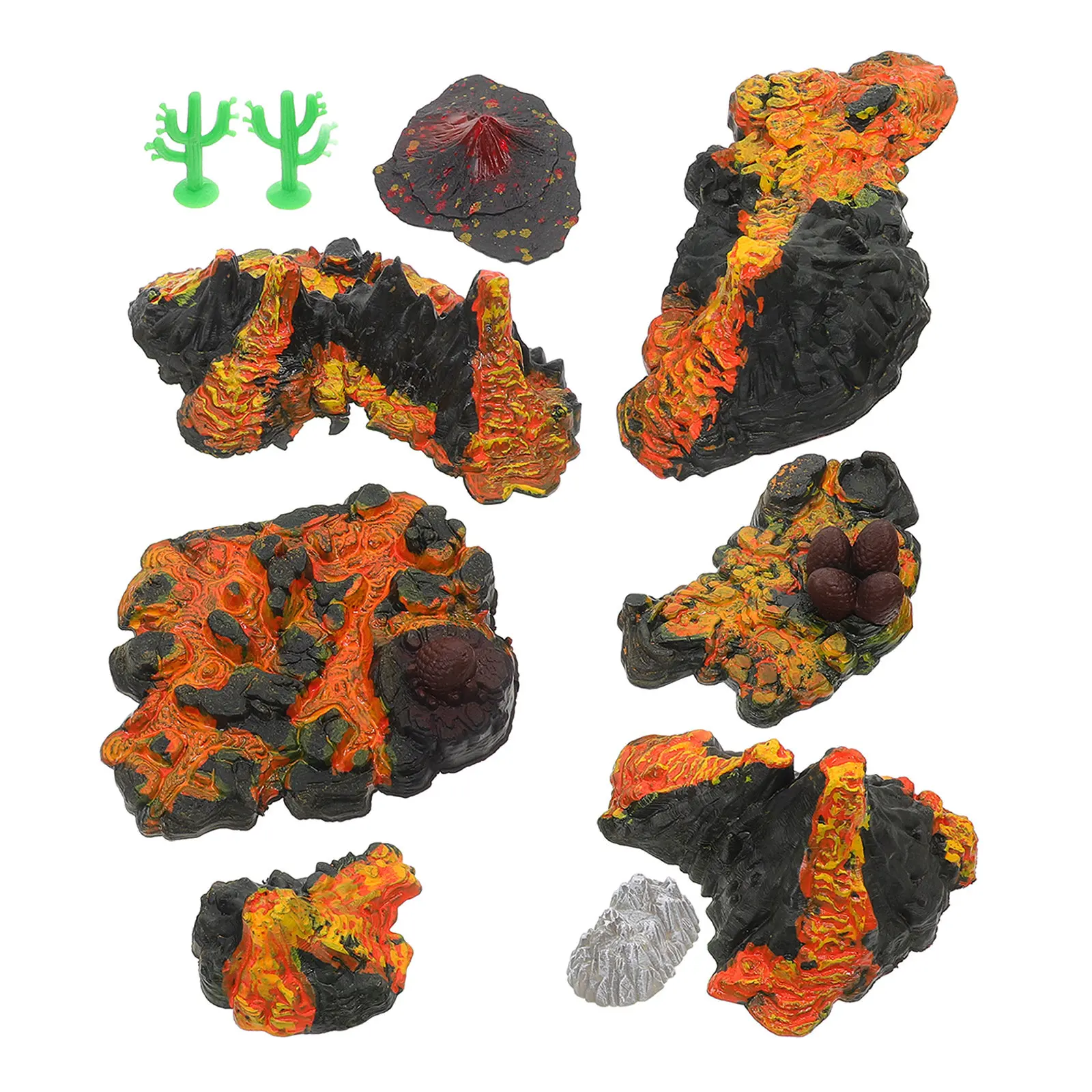 1Set Lifelike Volcano Decoration PVC Miniature Volcanic Ornament for Micro Landscape Fish Tank Sand Table Desktop Office Decor