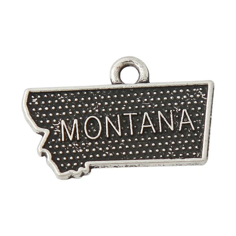 

RAINXTAR Fashion Alloy Map Charms State Montana Charms 14*22nn 50pcs AAC805