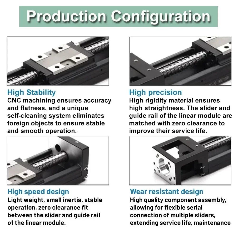 KK50/KK60/KK86 Tavolo scorrevole in acciaio da palcoscenico con binario lineare robot a asse singolo Asse XYZ Sostituisci HIWIN per auto medica a