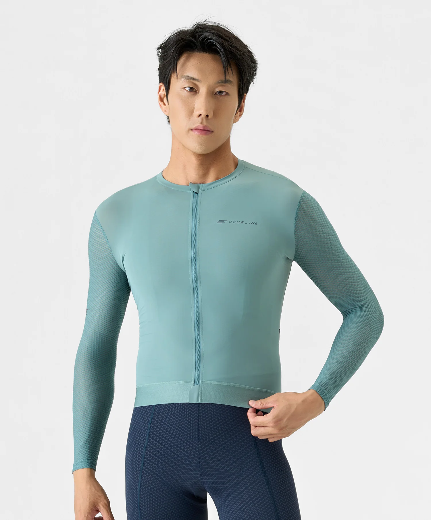 BCBE-ING Leichtes Radtrikot mit langen Ärmeln, atmungsaktives Netzgewebe, Fahrradbekleidung, schnell trocknende Fahrradbekleidung, Rennrad-Shirts – Detail 10