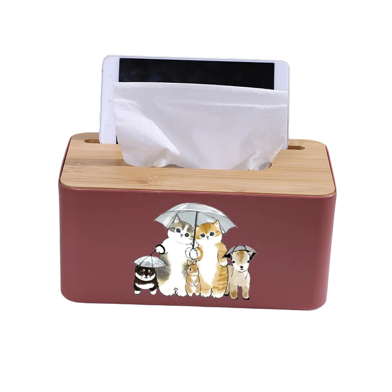 Mofusand Mobile Phone Stand Tissue Box Anime Simple Living Room Household Paper Napkin Box Remote Control Storage Roll Paper Box