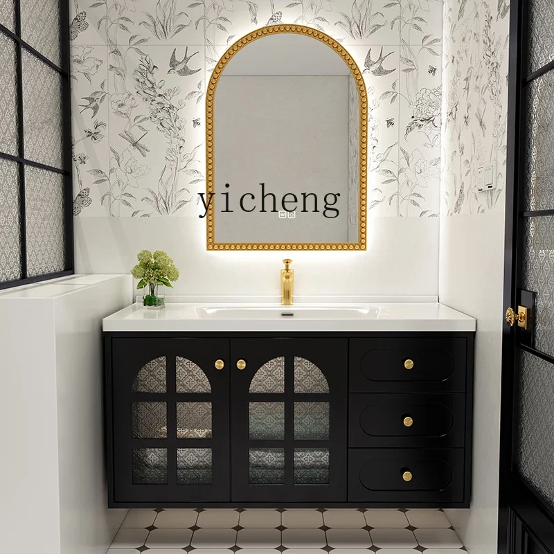 TP-2 bathroom cabinet combination black bathroom cabinet washstand intelligent simple washbasin washbasin basin cabinet