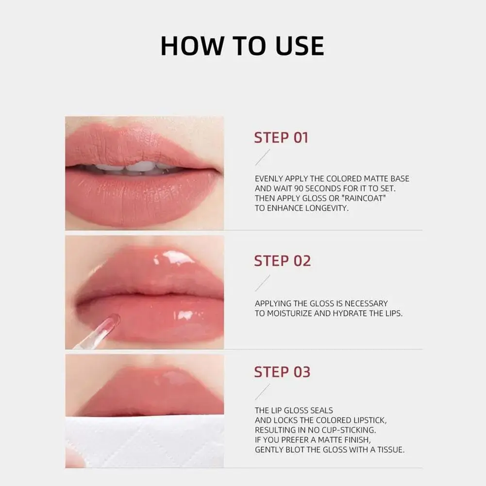 1PC Non-Sticky Lip GLOSSES Mirror Liquid ลิปสติก Moisturizing Lasting Jelly Lip Balm Lip Oil Lip Tint แต่งหน้าเครื่องสําอาง