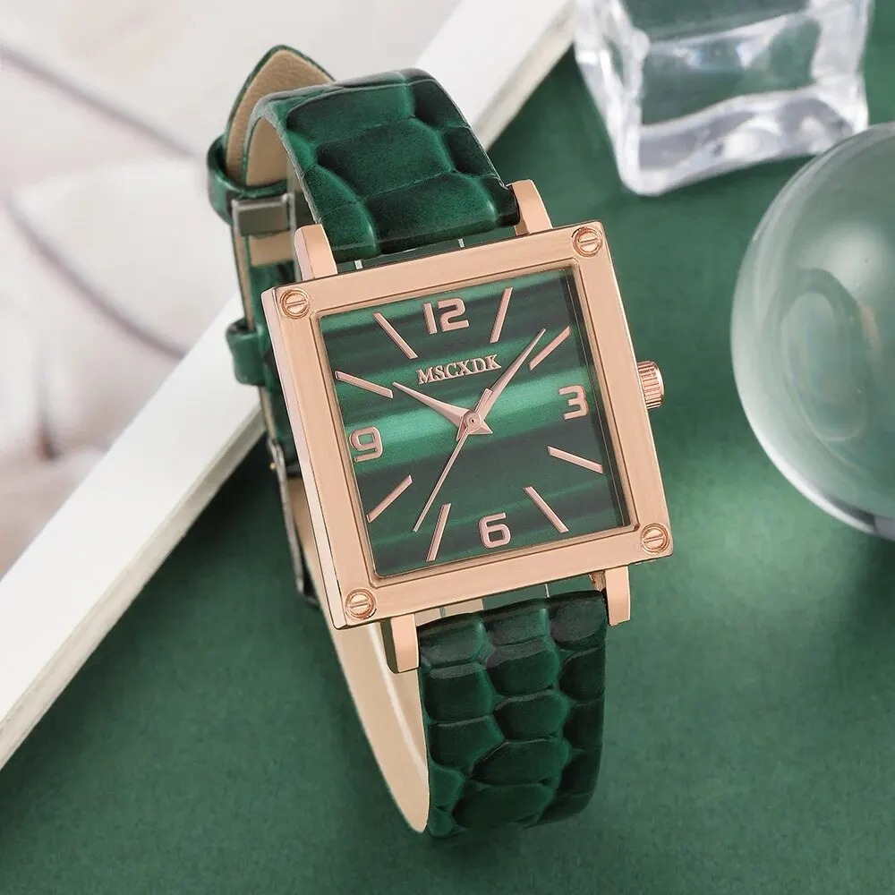 Women Simple Watch Fashion Leather Quartz Wristwatches Wallet Set Female Felt Underarm Bag Single Shoulder Bag Montre Femme