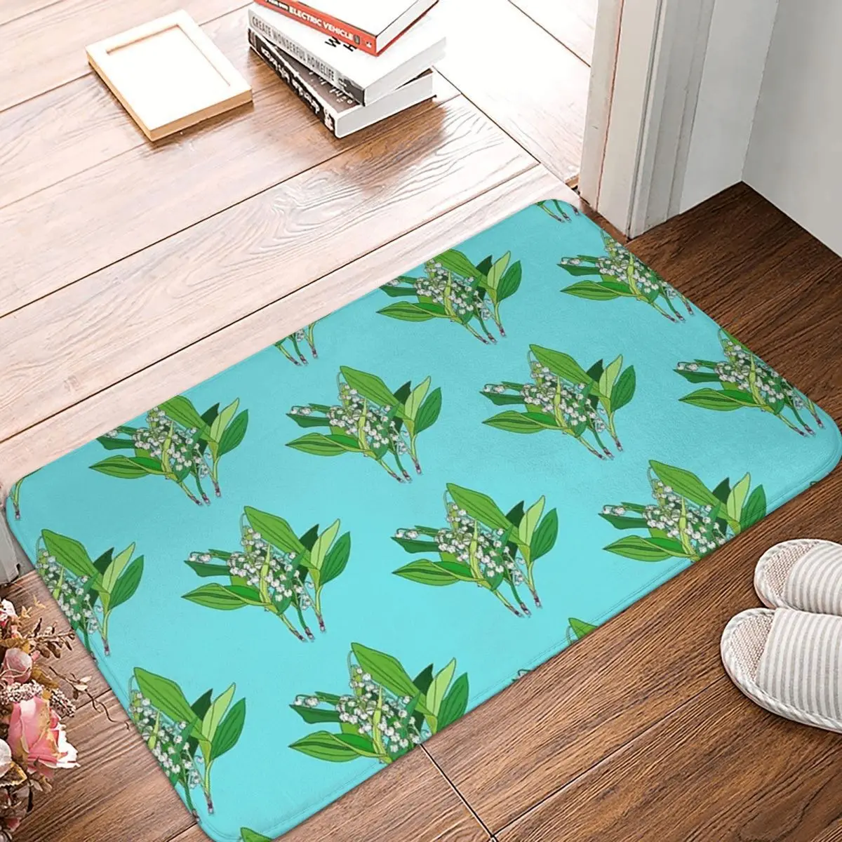 Lilly Of The Valley Facecloth Non-Slip Floor Mat BedroomsThick And Comfortable, Durable Foot Mats