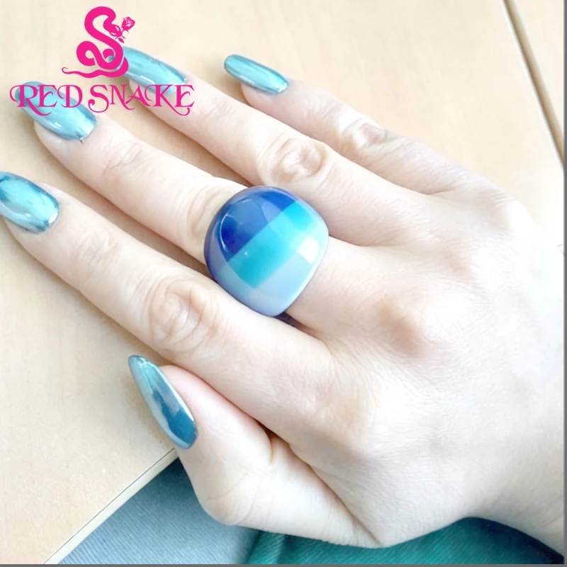 

2 PCS RED SNAKE Brand Fashion Ring Handmade Murano Glass Multifarious RSMG0000#420