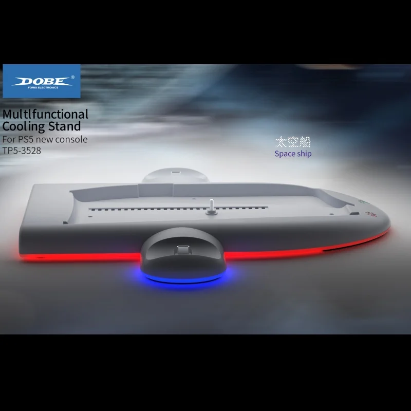 

Applicable PS5Slim host cooling fan base with RGB colorful atmosphere light ring can be charged PS5 Elite controller PS5 gamepad