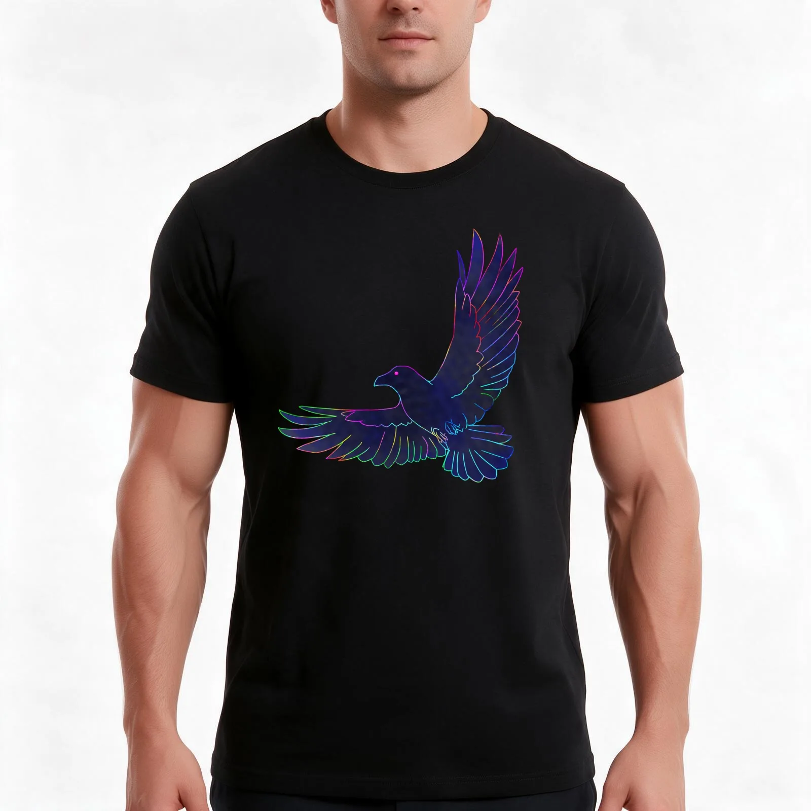 Psychopomp- Crow T-Shirt, Summer Casual Cotton Tee, Oversized Streetwear Tops, Vintage Graphic Print, Loose Fit Short Sleeve