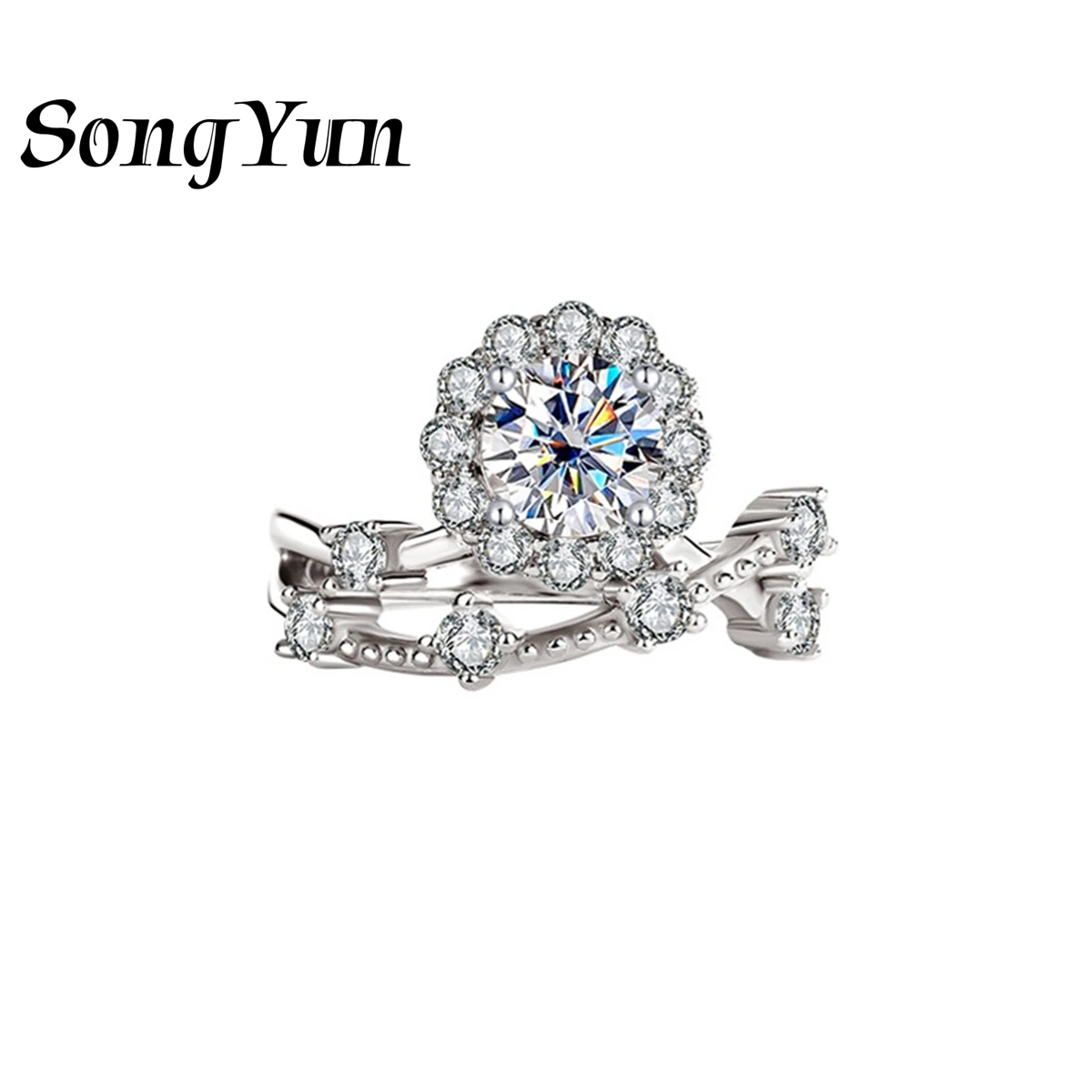 

SongYun Designer Jewelry 925 Sterling Silver Ring 1ct Moissanite Emerald Cut Ring Anniversary Women s925 Silver Fine Jewelry