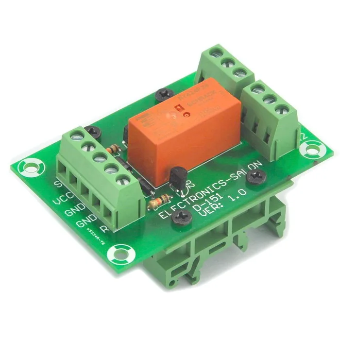 

ELECTRONICS-SALON Bistable/Latching DPDT 8 Amp Power Relay Module, DC24V Coil, with DIN Rail Feet