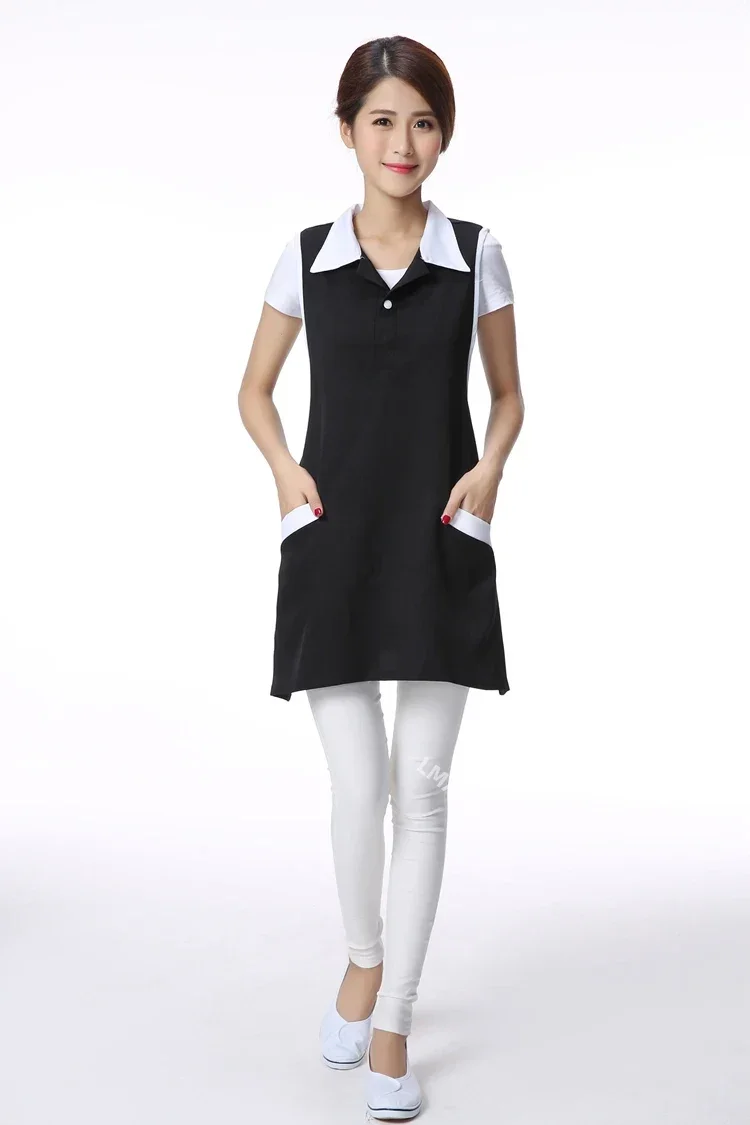 Beauty salon beautician work clothes apron Korean version fashion nail waitress sleeveless skirt female supermarket apron