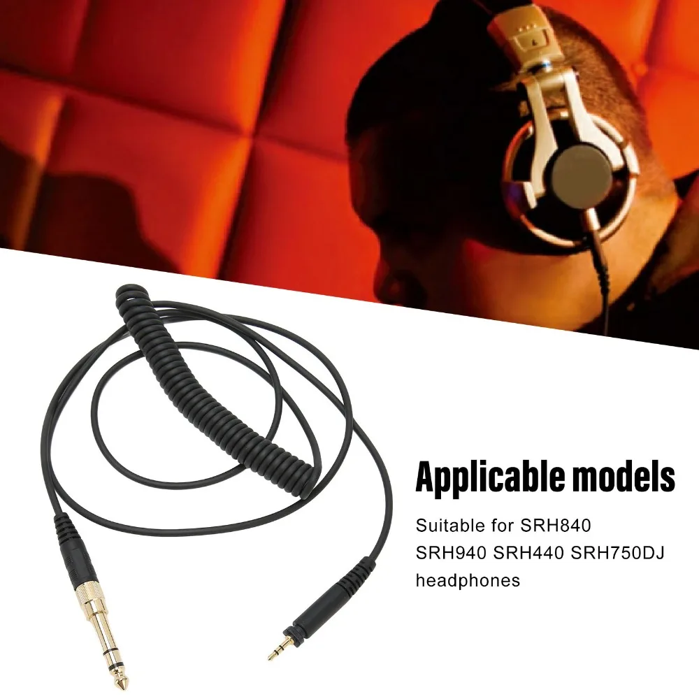 Oxygen Free Copper Core Earphone Replacement Cable 3.5mm Male and 6.35mm to 2.5mm Male for SRH840 SRH940 SRH440 SRH750DJ