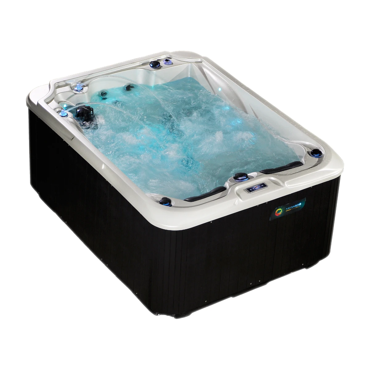 Commercial Modern Indoor Outdoor Spa Tub with 2 Lounges and 1 Seat for Garden and Hotel Use