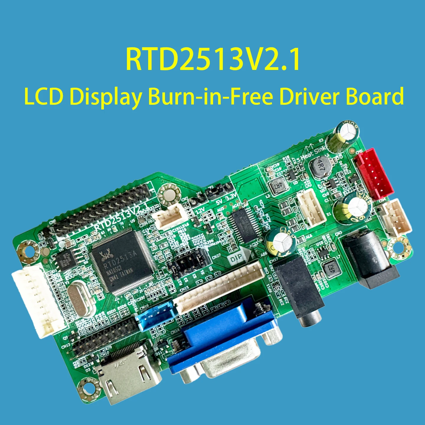 HD Driver Board RTD2513V2.1 Program-Free Display Multiple Resolutions Jump Adjustment Screen Replacement for RTD2483V1.1 RTD2668