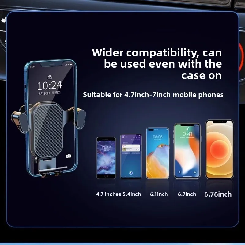 Gravity Car Phone Holder Car Air Vent Clip Mount Phone Stand Auto Locking Car GPS Navigation Bracket for IPhone Xiaomi Samsung