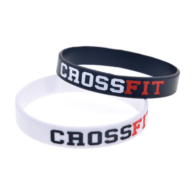 1 PC Crossfit Silicone Wristband 1/2 Inch Wide Sport Bracelet Jewelry Bangles for Women and Men 4 Colors