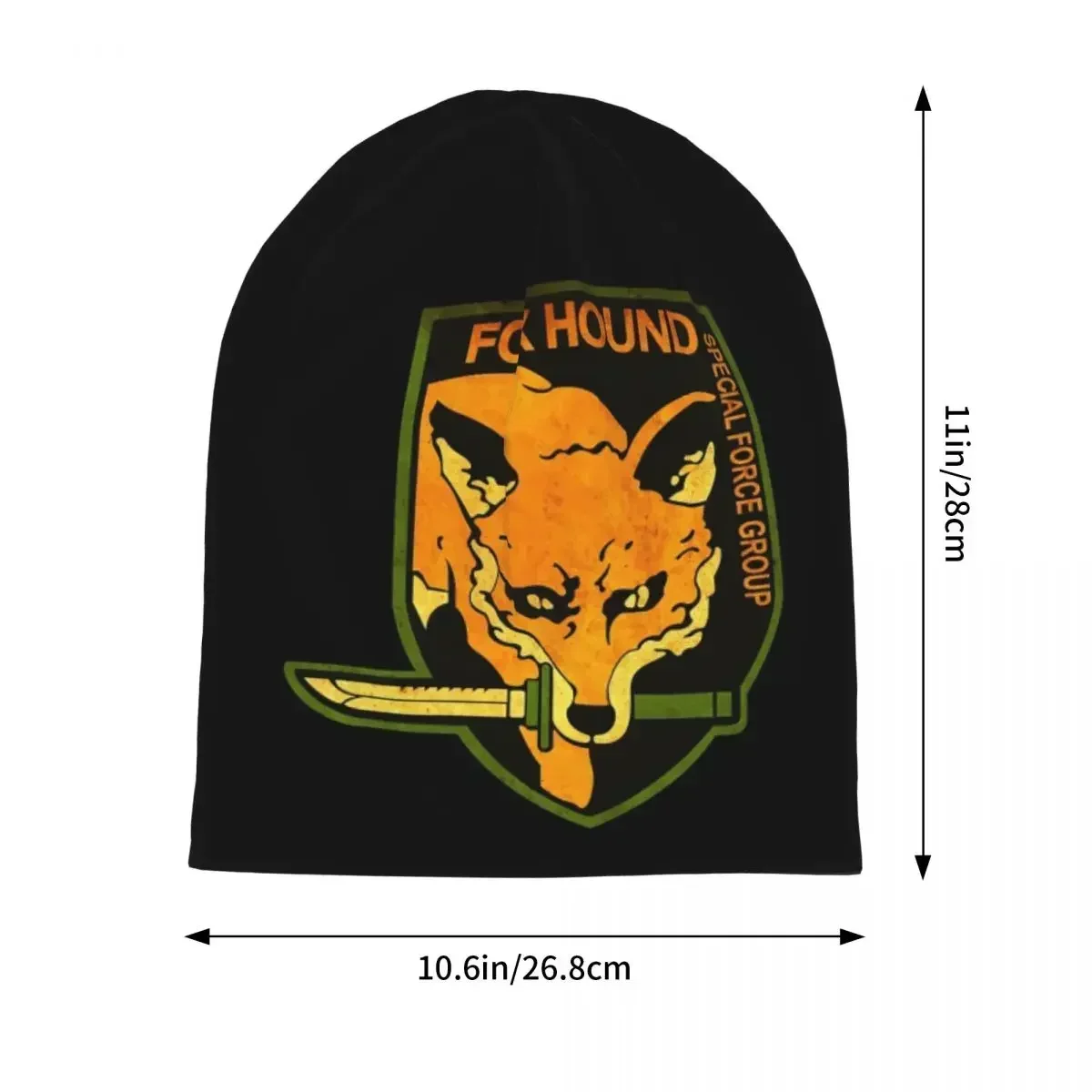 METAL GEAR SOLID Fox Hound Rust Logo Warm Knitted Cap Fashion Bonnet Hat Autumn Winter Outdoor Beanies Hats for Unisex Adult