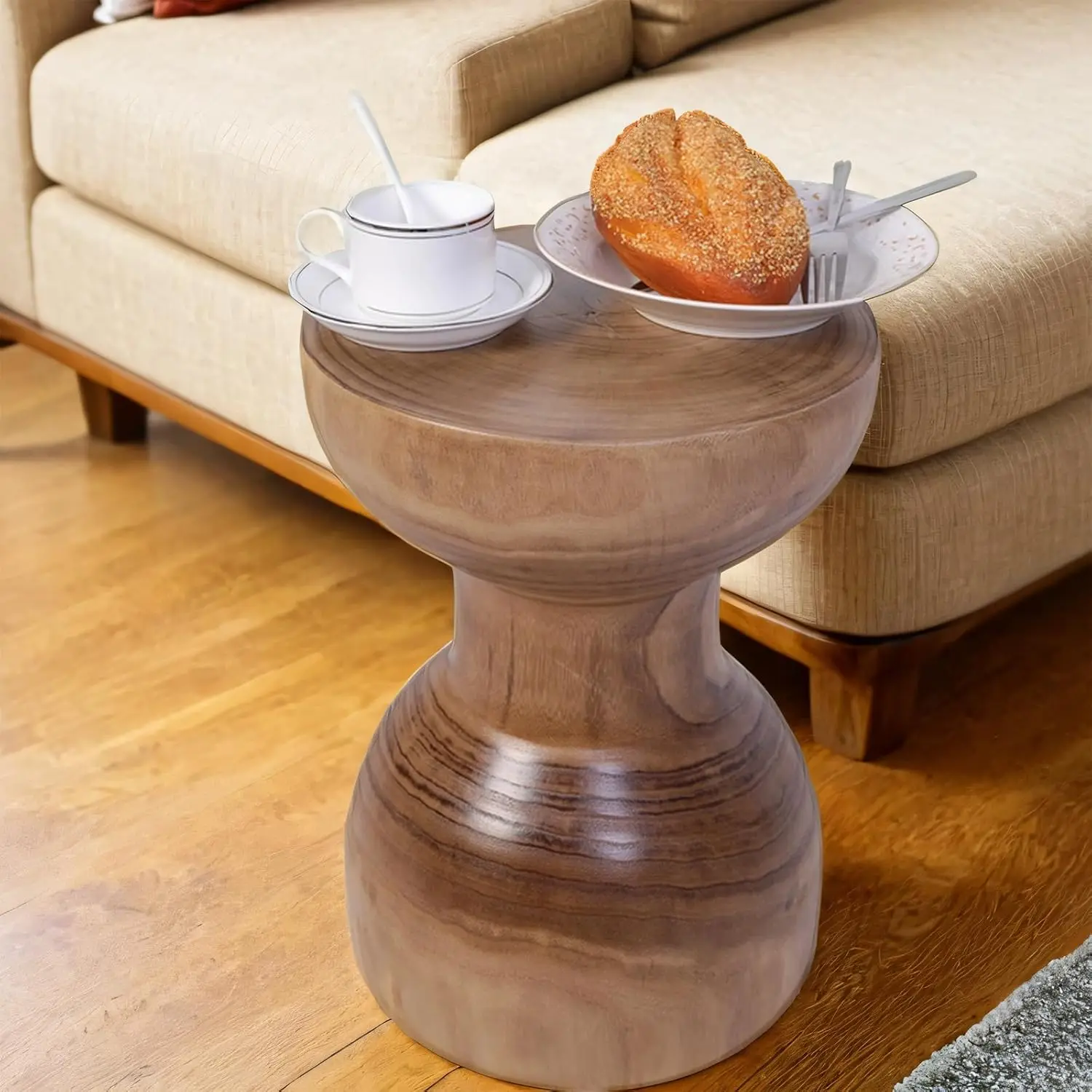 

TORMAYS HOME Деревянный приставной столик Пеньок дерева Торцевой столик Табурет из цельного дерева Подставка для растений из натурального дерева Маленькая прикроватная тумбочка в деревенском стиле Акцент ручной работы