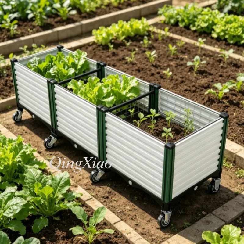 Raised Garden Bed with Wheels Mobile Planter Box for Vegetable Balcony Patio Backyard Outdoor Growing Sturdy Frame Easy Assembly