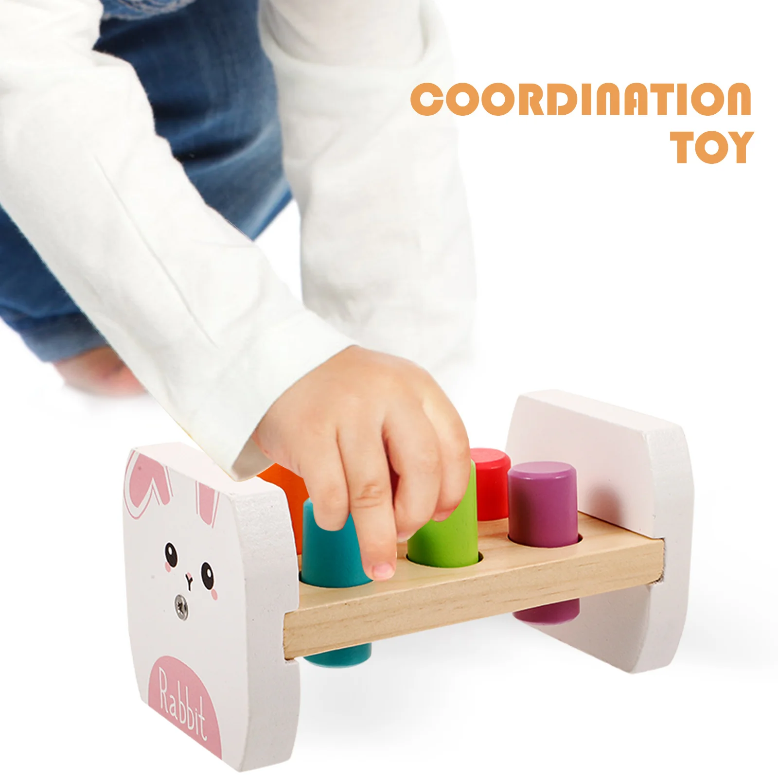 Filtres de table de battement en bois pour enfants, jouet coloré d'entraînement, marteau de coordination, secouer, bambou, édition