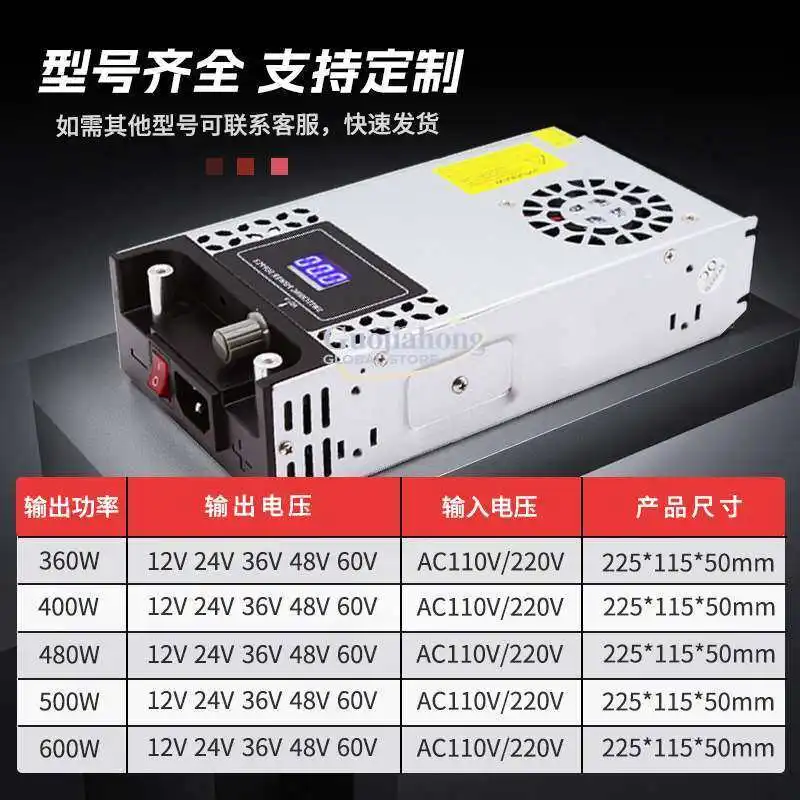 

Цифровой регулируемый блок питания AC220-DC12V с дисплеем, 12В 600Вт, источник питания постоянного тока 24В.