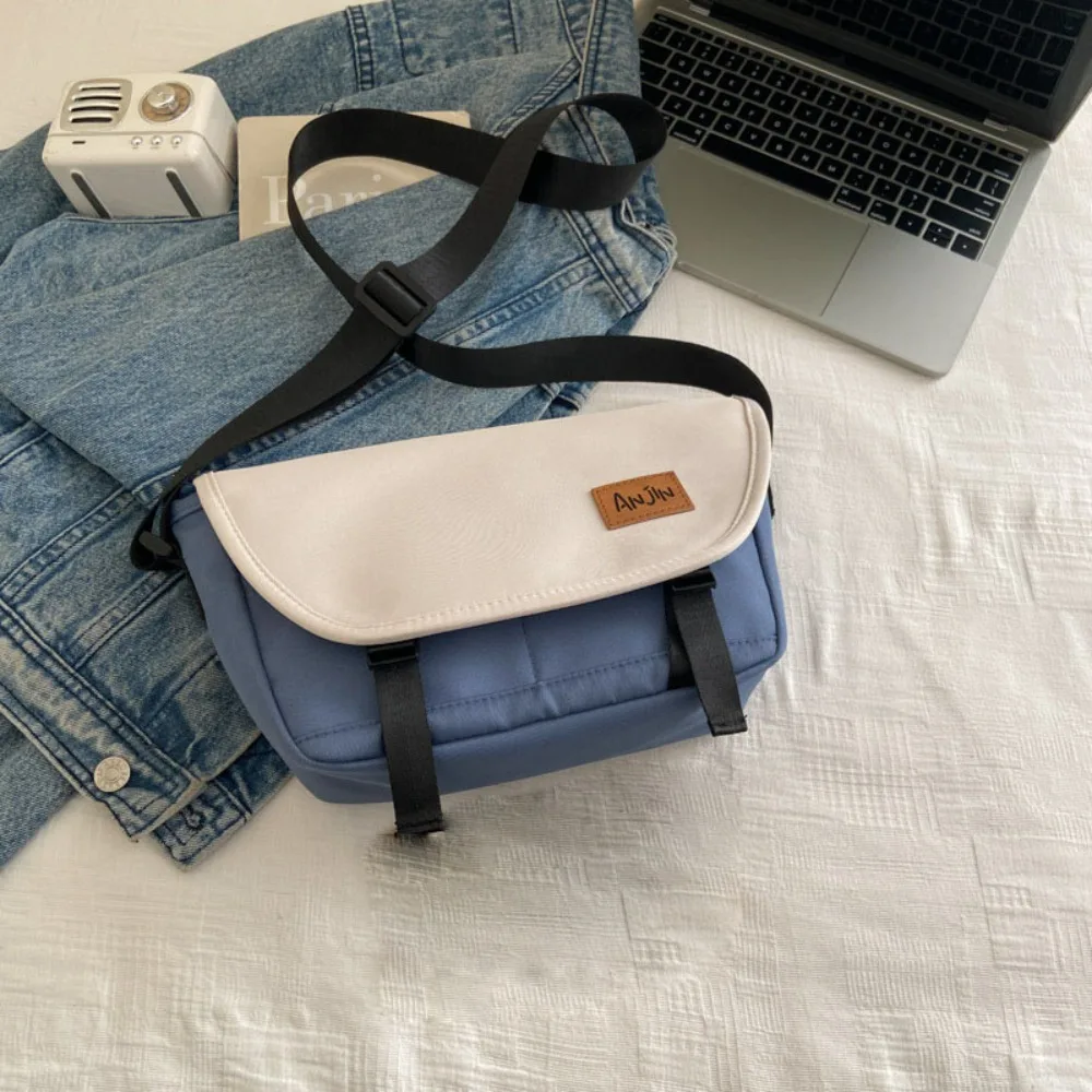 

Large Capacity Nylon Messenger Bag Korean Style Multi Pocket Women Shoulder Bag Flip Cover Postman Diagonal Bag Crossbody Bag