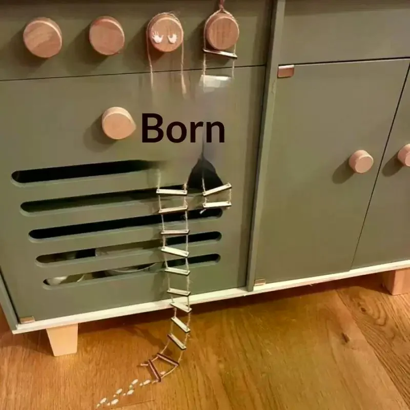 1 Stück Mini-Landschaftsdekoration mit Feenbrücke und Seilleiter, hervorragend für Haus, Hof und Fotografie-Requisite