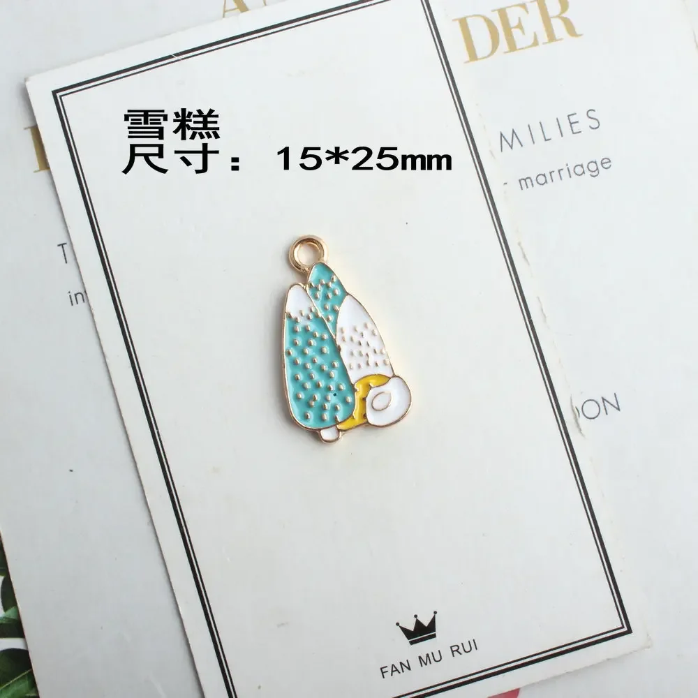 10pcs Watermelon Oil Drop Enamel Charms Ice Cream Pendant DIY Necklace Accessories  for Bracelet Jewelry Making