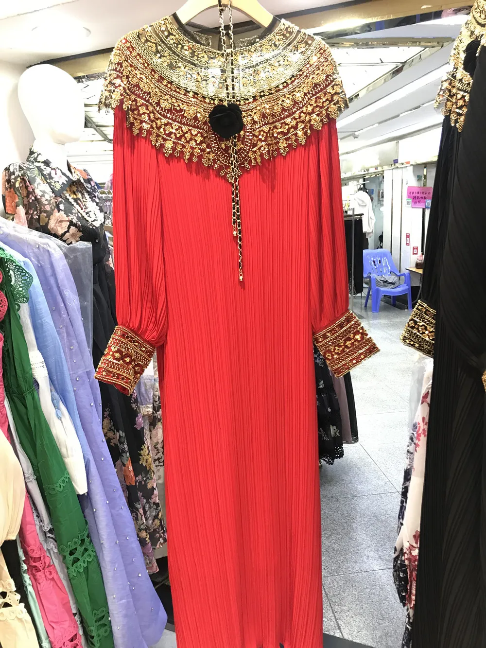 French Elegant Women\'s Dress Beads Square Collar Lantern Sleeve Sequins Big Swing Princess Dress Autumn 2024 Robe