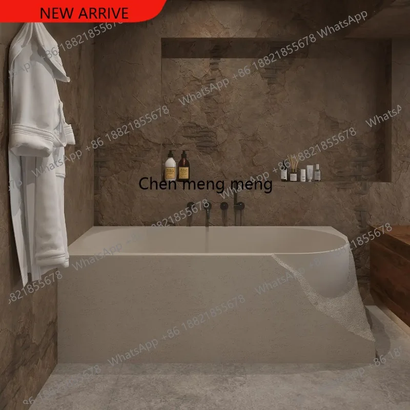 F182 Modern wabi-sabi style independent soaking tub, handmade art cave stone tub, suitable for luxury, bathroom