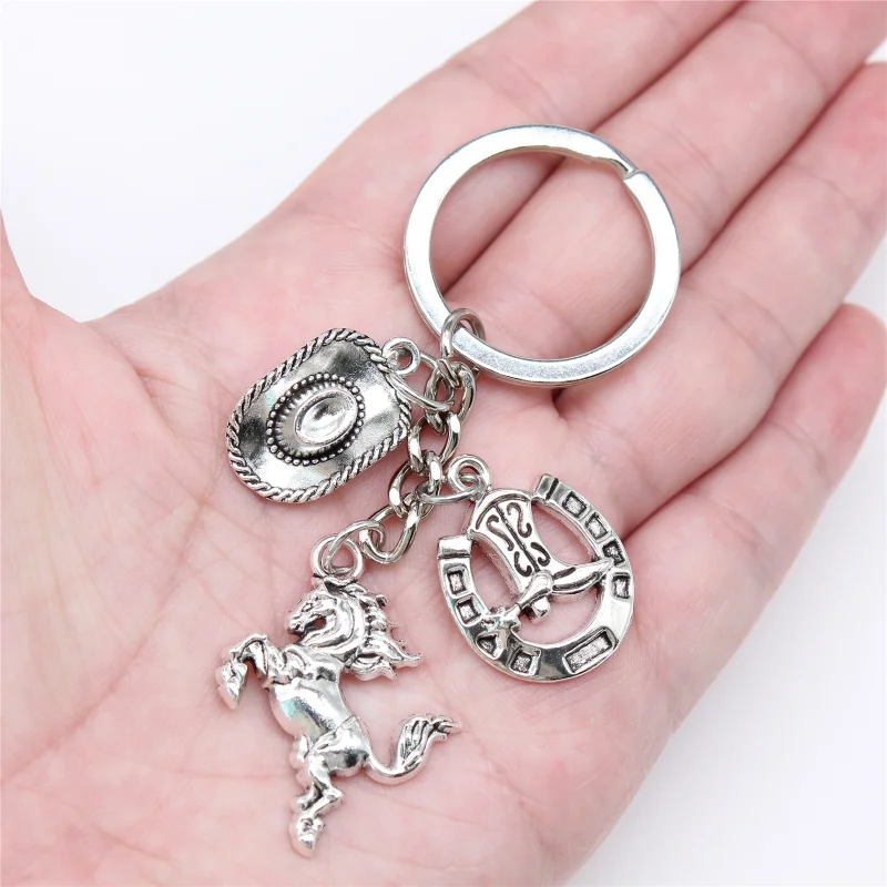 Fashion Jewelry Alloy Pendant Keychain Originality Cowboy Horseshoe Pendant Classic Gift