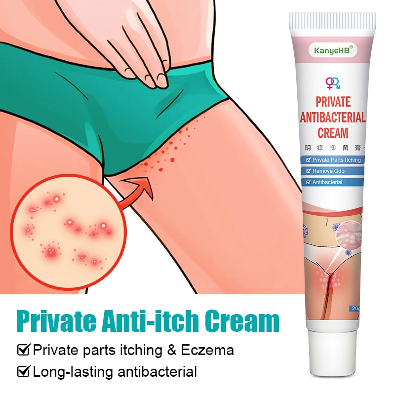 1Pcs Antibacterial Ointment Genital Eczema Private Part Itching Remove Genital Odor Pruritus Dermatitis Herb Medical Cream S065