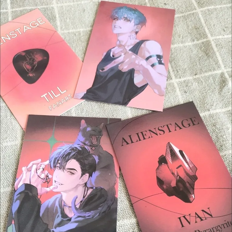 

4 шт./упак. Fanart Pvrargyritc Alien Stage TV Merch Коллекция фанатов Карты с персонажами Иван Till Подарок на День святого Валентина