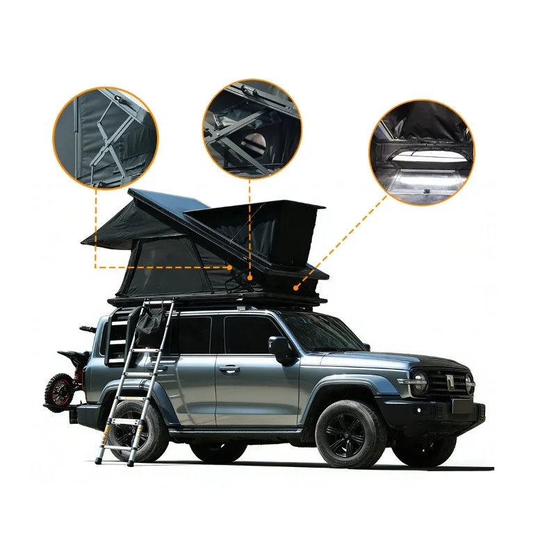 Premium Aluminum Hard Shell Roof Top Tent | Four-Season Waterproof Automatic Opening Car Camping Tent for SUV & Truck